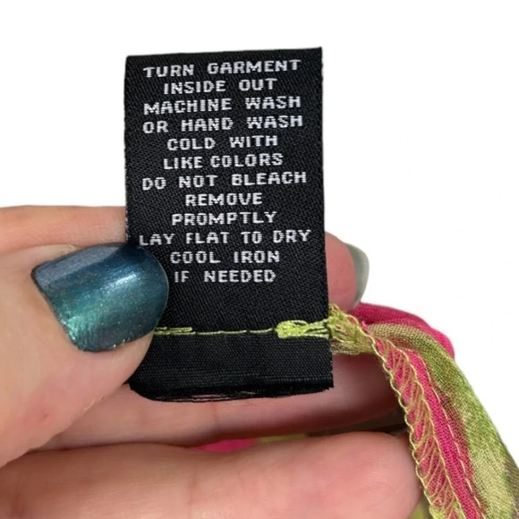 Zac & Rachel Size XL Bright Neon Tribal Flowy Layered Button Up - Picture 7 of 10